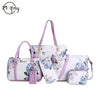 6/Piece Set Mother Handbag Vintage Tote Bags Printed High Quality Women's Bag Trend One Shoulder Crossbody Women Handbags Purse - MAGUSTA BEAUTY
