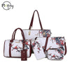 6/Piece Set Mother Handbag Vintage Tote Bags Printed High Quality Women's Bag Trend One Shoulder Crossbody Women Handbags Purse - MAGUSTA BEAUTY