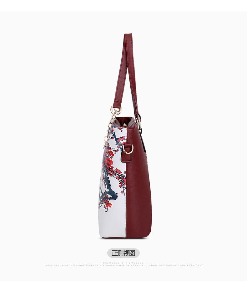 6/Piece Set Mother Handbag Vintage Tote Bags Printed High Quality Women's Bag Trend One Shoulder Crossbody Women Handbags Purse - MAGUSTA BEAUTY