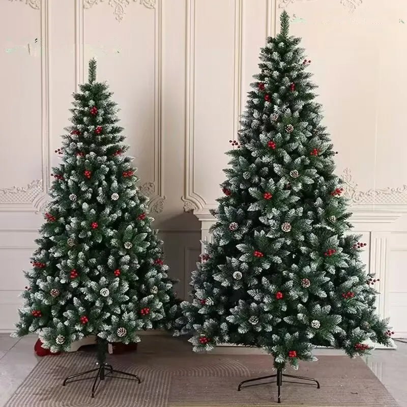 8 - foot Tall Christmas Tree , Spray White on the head With Haw and Pine Nut, for Holiday Decoration - MAGUSTA BEAUTY