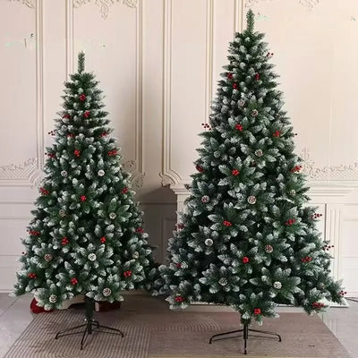 8 - foot Tall Christmas Tree , Spray White on the head With Haw and Pine Nut, for Holiday Decoration - MAGUSTA BEAUTY