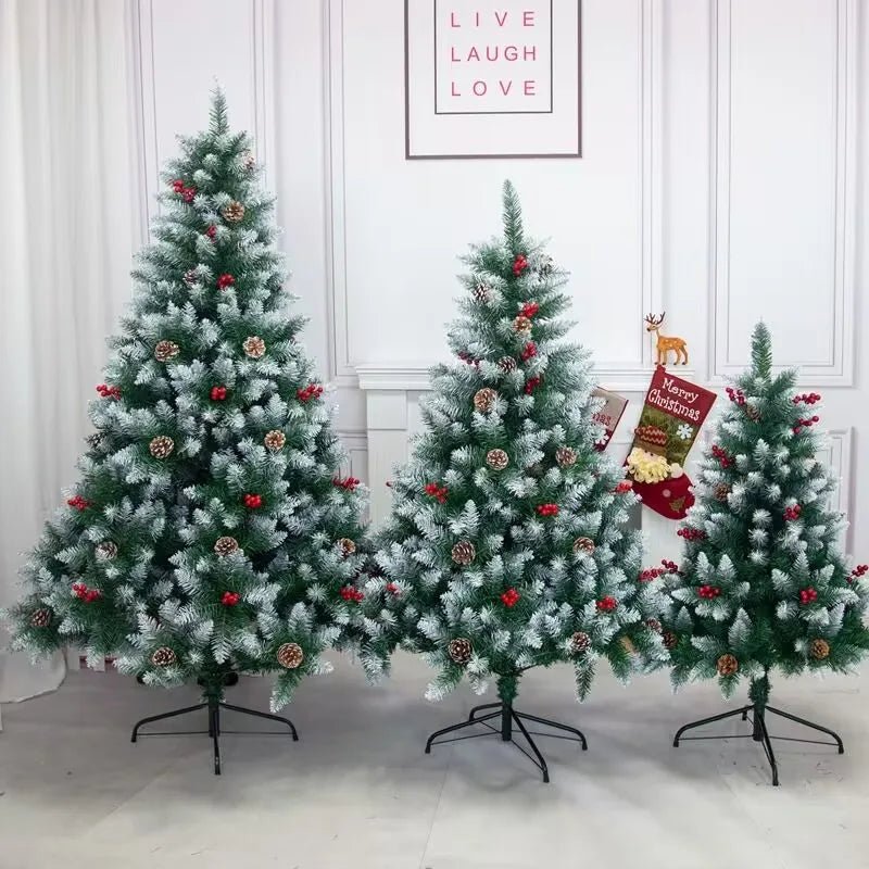 8 - foot Tall Christmas Tree , Spray White on the head With Haw and Pine Nut, for Holiday Decoration - MAGUSTA BEAUTY