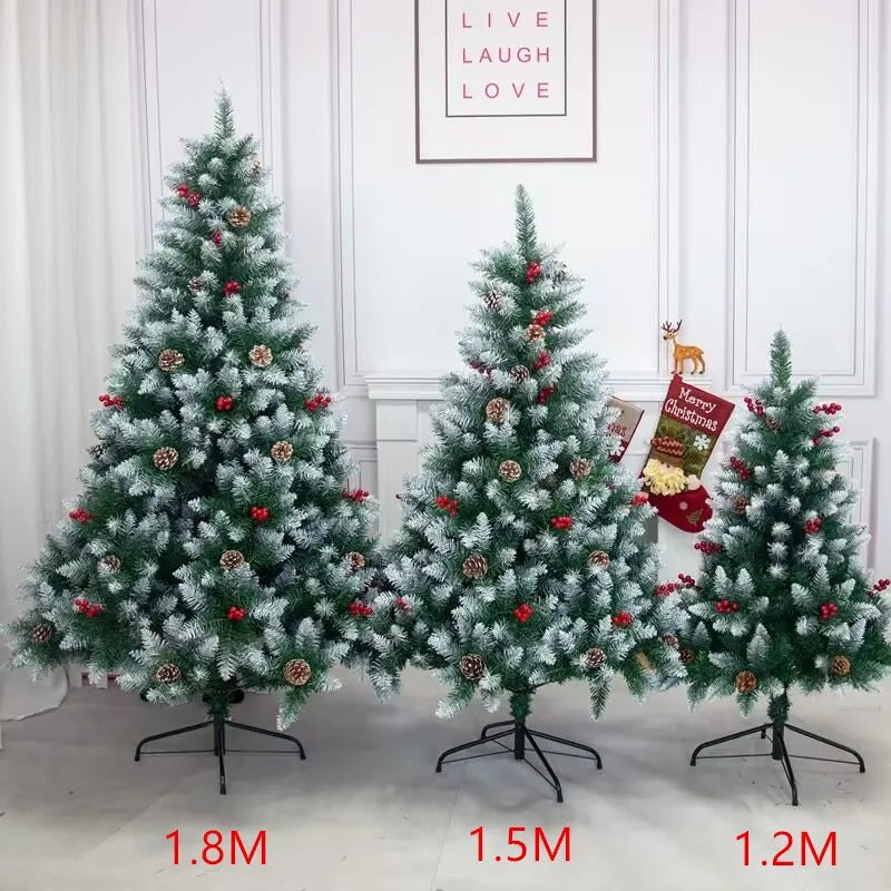 8 - foot Tall Christmas Tree , Spray White on the head With Haw and Pine Nut, for Holiday Decoration - MAGUSTA BEAUTY