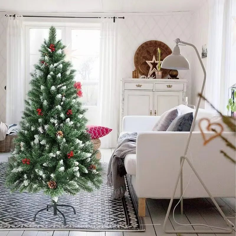 8 - foot Tall Christmas Tree , Spray White on the head With Haw and Pine Nut, for Holiday Decoration - MAGUSTA BEAUTY