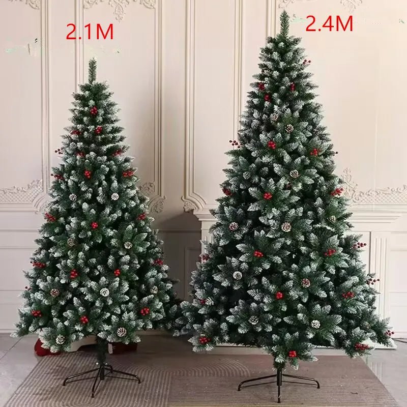 8 - foot Tall Christmas Tree , Spray White on the head With Haw and Pine Nut, for Holiday Decoration - MAGUSTA BEAUTY