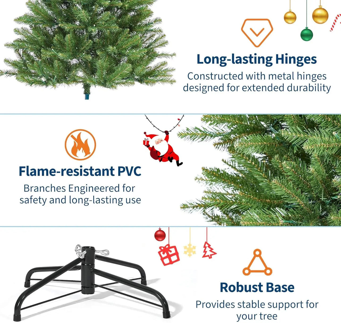 9FT Christmas Tree, Artificial Christmas Trees , Pre Lit Christmas Tree Decoration - MAGUSTA BEAUTY