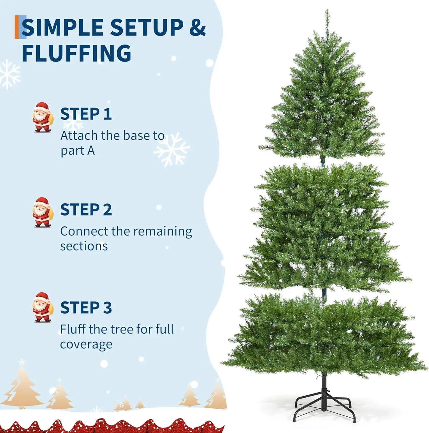 9FT Christmas Tree, Artificial Christmas Trees , Pre Lit Christmas Tree Decoration - MAGUSTA BEAUTY