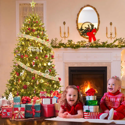 9FT Christmas Tree, Artificial Christmas Trees , Pre Lit Christmas Tree Decoration - MAGUSTA BEAUTY