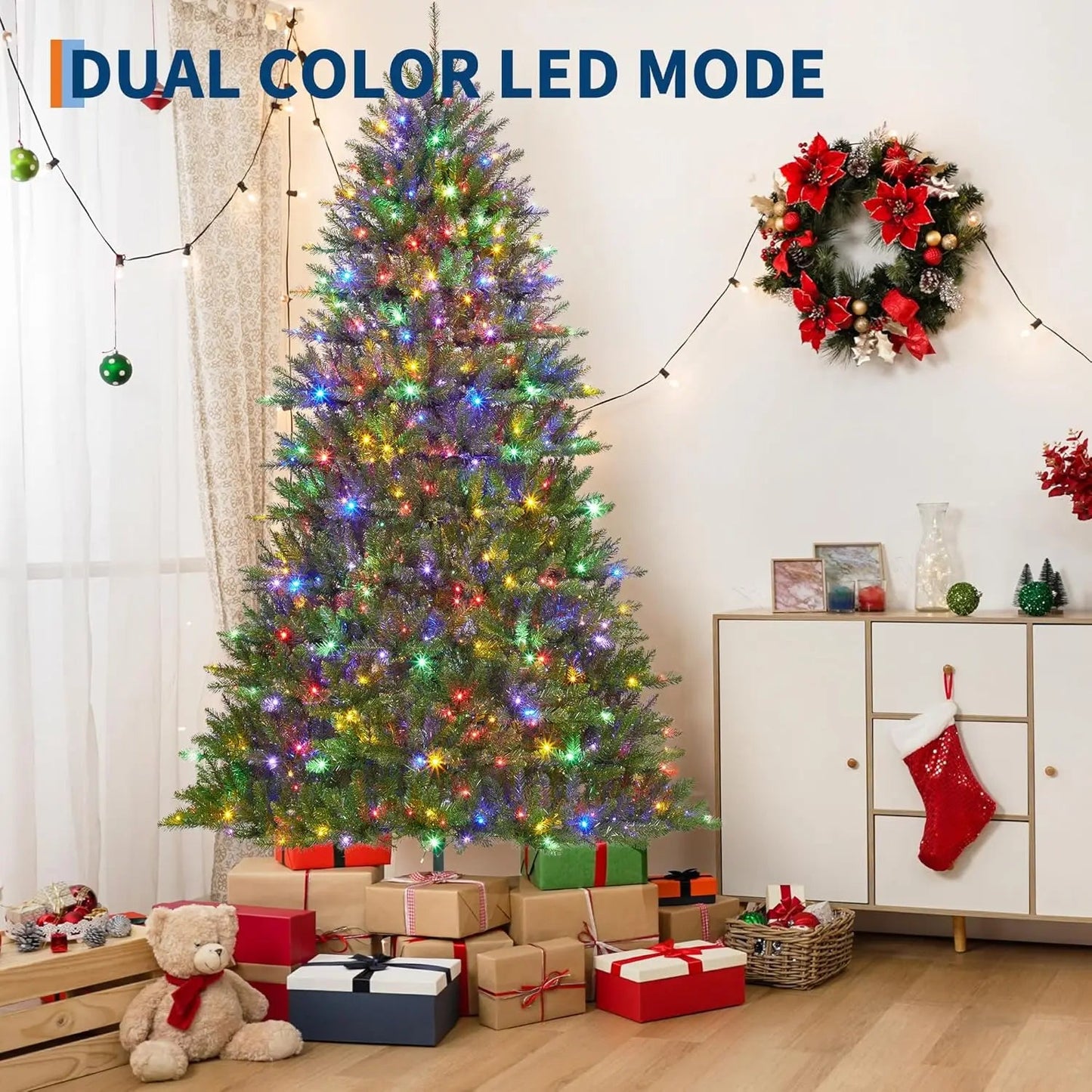 9FT Christmas Tree, Artificial Christmas Trees , Pre Lit Christmas Tree Decoration - MAGUSTA BEAUTY