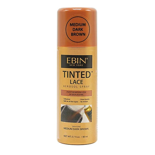 Ebin New York Tinted Lace Aerosolspray 2.7oz/ 80ml – Schnell trocknend, natürlicher Farbton, ideal für nahtloses Verblenden von Spitzen