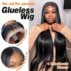 Wear And Go Glueless Pre Cut Wigs Human Hair Straight Lace Front Wigs Human Hair 13x4/13x6/5x5 Glueless Wear To Go Natural Black