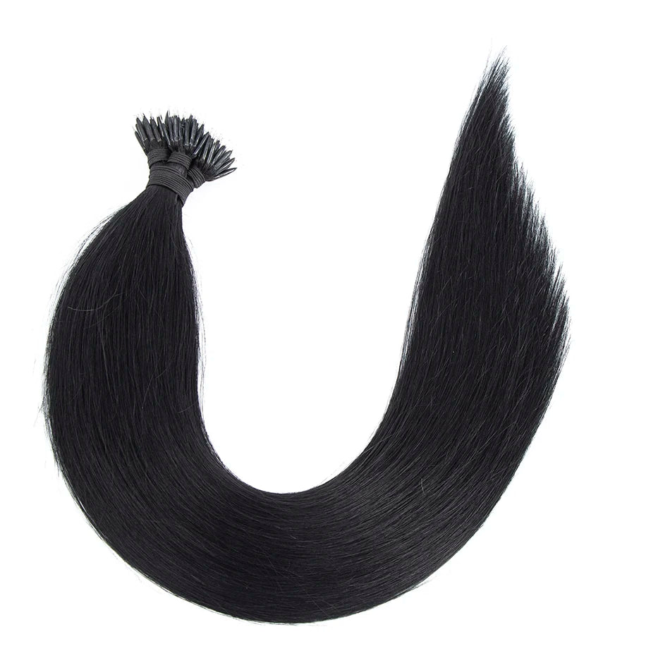 50Pcs Nano Ring Human Hair Extensions Straight Remy Micro Beads Ring Hair Extension 0.5g/0.8g/1g/Strand 12-26Inch Natural Color