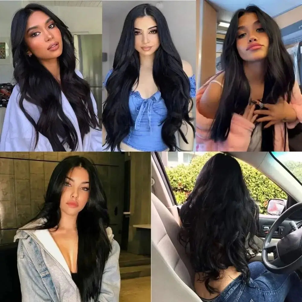 100% Brazilian Clips In One Piece Hair Extension Natural Straight Remy Human Hair  Invisible Seamless Clip in Straight One Piece