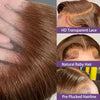 13x4 Transparente HD Lace Frontal Perücke Kurze Bob Perücke Echthaar Schokobraun #4 Lace Front Perücken Vorgezupft Kurze Glatte Perücke
