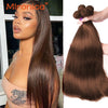 Chocolate Brown Straight Human Hair Bundles Deal1/3/4 Bone Straight Brown Brazilian Straight Hair Weave Bundles Remy Human Hair