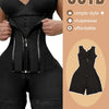 Women's Lace-Trimmed Shapewear Bodysuit - Tummy Control Corset with Adjustable Straps & Zipper, Black, Comfortable Waist Trainer