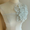 1 Piece Green 3d Bead Flowers Applique For Couture Dance Costume Embroidery Sewing On Patches For Wedding/Evening Dress