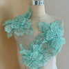 1 Piece Green 3d Bead Flowers Applique For Couture Dance Costume Embroidery Sewing On Patches For Wedding/Evening Dress