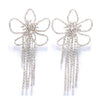 Stonefans Exaggerated Colorful Flower Earrings Fashion Long Tassel Drop Earring for Festival Drag Queen Jewelry