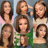 Chocolate Brown Straight Bob Wigs 13x4 Lace Frontal Human Hair Bob Wigs Short Bob Transparent Lace Front Virgin Wigs For Women