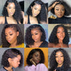 13x4 Kurze Bob Perücke Echthaar Deep Wave 100% Brasilianische Lockige Echthaar Perücken Transparente Spitze Front Perücken Für Frauen Vorgezupft