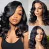 13x4 Lace Frontal Perücke Echthaar Kurze Bob Perücke Body Wave 4x4 HD Lace Front Verschluss Perücke Brasilianisches unbehandeltes Haar Natur Schwarz Farbe