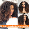 Ombre Brown Wear Go Human Hair Wigs Pre-Styled Layered Cut Kinky Curly Wig HD 7x5 Glueless Pre-Cut Wig for Quick Installation