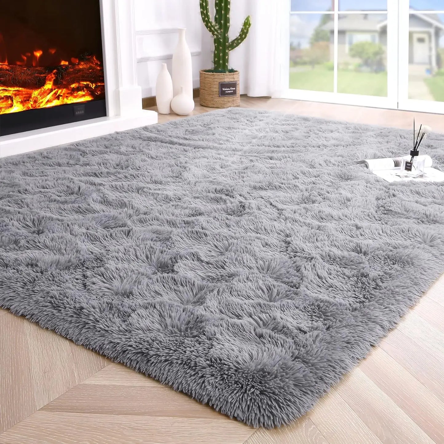 Flauschiger Teppich für das Schlafzimmer, zottelige, flauschige Teppiche für das Schlafzimmer, dicke schwarze Teppiche für das Wohnzimmer, Teppiche für Mädchen und Jungen