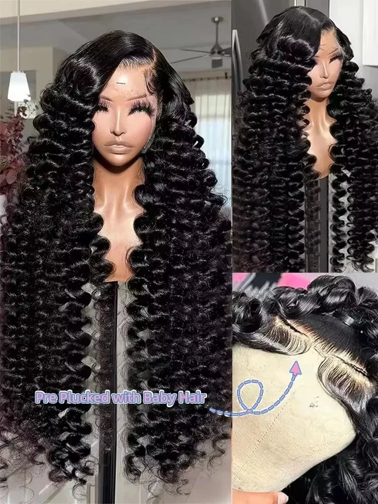 Loose Deep Wave 13x6 HD Lace Frontal Human Hair Wigs Brazilian Curly Wigs 13x4 Human Hair Lace Front Wig Preplucked Remy Hair