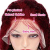 250 Dichte 30 Zoll 13x4 99J Burgundy Deep Wave Lace Front Perücke Lockige Lace Front HD Lace Front Echthaar Perücken für Frauen