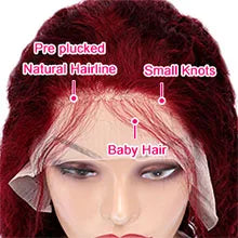 250 Dichte 30 Zoll 13x4 99J Burgundy Deep Wave Lace Front Perücke Lockige Lace Front HD Lace Front Echthaar Perücken für Frauen