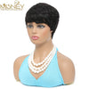 Kurzer Bob, glatte Echthaarperücken, Naturfarbe, brasilianisches Remy-Haar, Pixie Cut Perücke, günstige Echthaarperücke für schwarze Frauen Misney