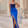 Adyce Abend Maxi Pailletten Langes Kleid Für Frauen Trägerlos Sexy Hoher Schlitz Party Celebrity Patchwork Mode Damen Kleid Vestidos