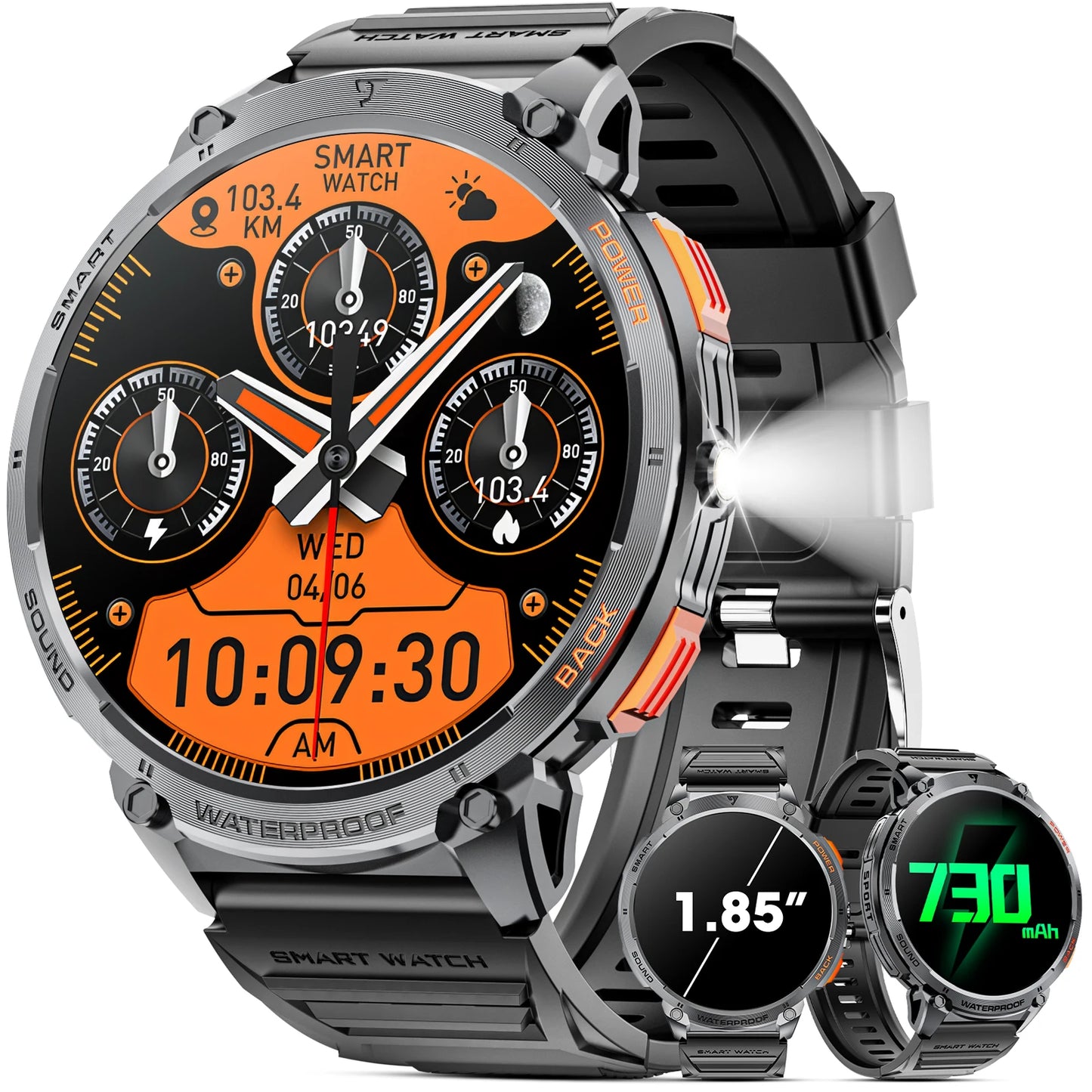 Karchilor Smartwatches für Herren 2025 Smartwatch für Damen Bluetooth Anruf 1.85 High-Definition Bildschirm Fitness Sport Wasserdicht