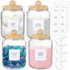 Glass Jars With Airtight Lids And Labels, Half Gallon Storage Containers With Spoons For Laundry Detergent, Pods, Scent Booster