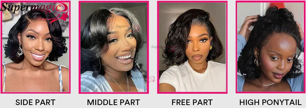 Ombre Chotolate brown Straight Bob 13x4 Lace Closure Human hair Wigs 100% Vietnamese Hair Wear and Go Glueless Layered Cut Wig