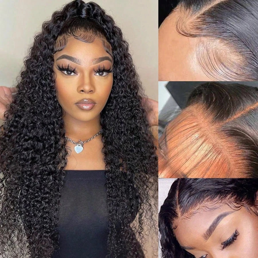 30 Inch 13x4 Kinky Curly Lace Front Wigs Human Hair Pre Plucked 13x6 Transparent Lace Jerry Curly Wig For Women With Baby Hair