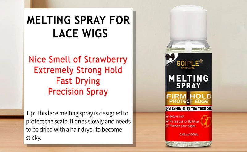 GOIPLE Melting Spray Glue for Lace Front Extra Hold Wig Adhesive Bond Tool and Remover Slick Hair Wax Stick Edge Control Gel Kit