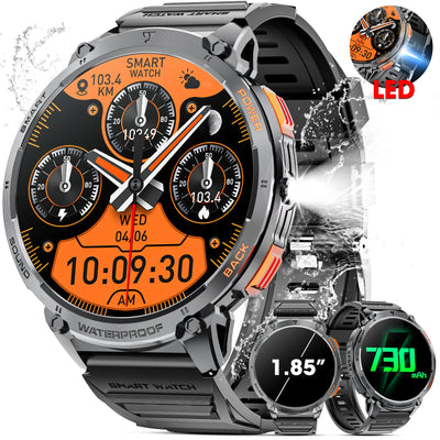 Karchilor Smartwatches für Herren 2025 Smartwatch für Damen Bluetooth Anruf 1.85 High-Definition Bildschirm Fitness Sport Wasserdicht