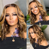 Highlight Body Wave Bob Wig Human Hair 13X4 Lace Front Human Hair Wigs For Women Honey Blonde Transparent Lace Frontal Wig