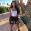 2025 Summer New Women's Ripped Denim Shorts Fashion High Street Sexy Hot Girl Jeans Shorts S-2XL