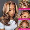 Highlight Body Wave Bob Wig Human Hair 13X4 Lace Front Human Hair Wigs Honey Blonde HD Transparent Lace Frontal Wig  For Women