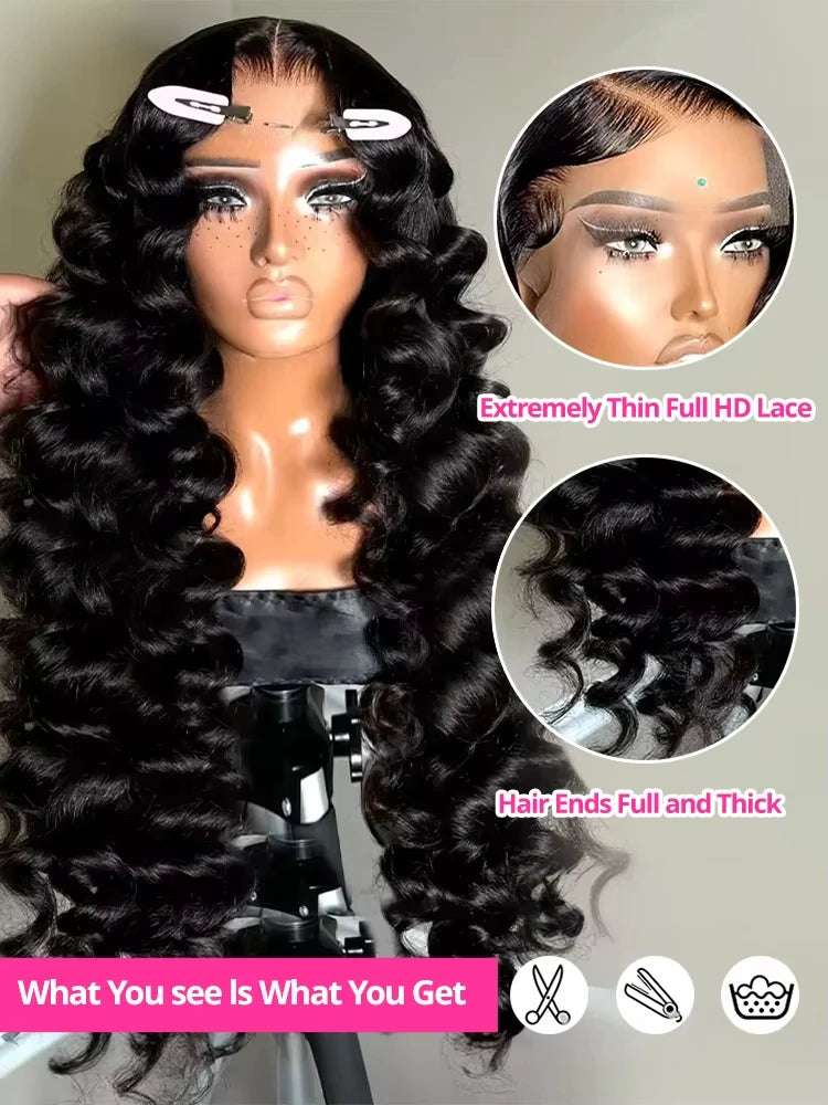 Loose Deep Wave 13x6 HD Lace Frontal Human Hair Wigs Brazilian Curly Wigs 13x4 Human Hair Lace Front Wig Preplucked Remy Hair