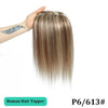 25-45cm Womens Hair Topper with Clips 100% Remy Human Hair Toppers for Thin Hair Natural Color Clip In One Piece Hair Extensions