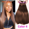 Chocolate Brown Straight Human Hair Bundles Deal1/3/4 Bone Straight Brown Brazilian Straight Hair Weave Bundles Remy Human Hair