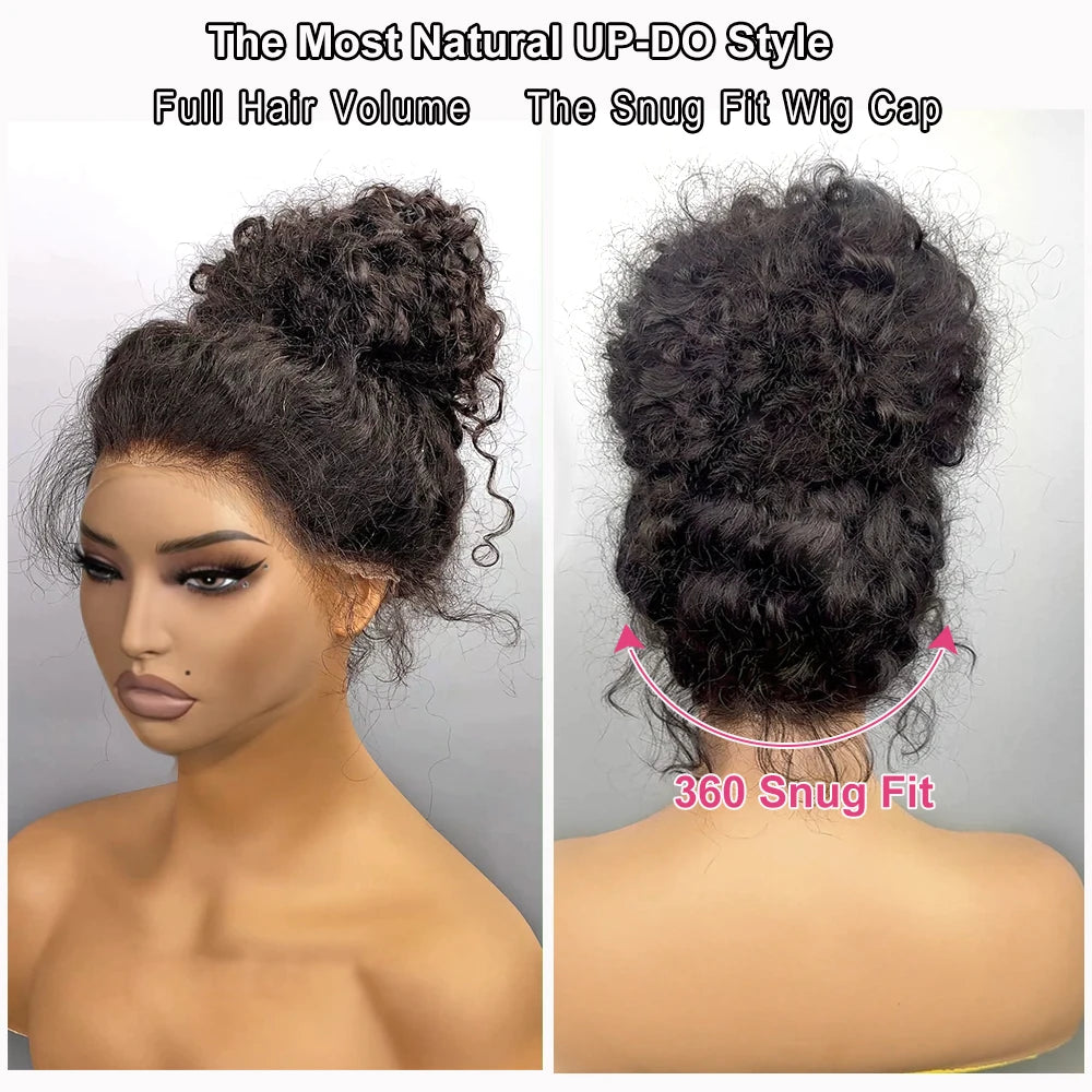 13x6 13x4 Deep Wave Frontal Wig Eng anliegend Transparent 30 Zoll Unsichtbarer Riemen 360 Full HD Lace Front Perücke Klebefreie Echthaarperücke