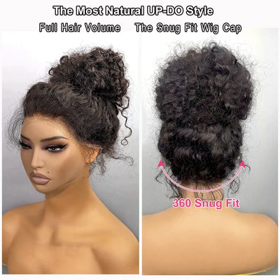 13x6 13x4 Deep Wave Frontal Wig Snug Fit Transparent 30 Inch Invisible Strap 360 Full Hd Lace Front Wig Glueless Wig Human Hair