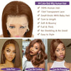 13x4 Transparente HD Lace Frontal Perücke Kurze Bob Perücke Echthaar Schokobraun #4 Lace Front Perücken Vorgezupft Kurze Glatte Perücke