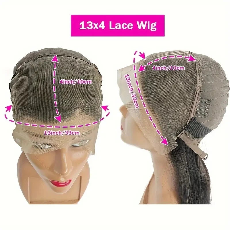 13x4 Transparente HD Lace Frontal Perücke Kurze Bob Perücke Echthaar Schokobraun #4 Lace Front Perücken Vorgezupft Kurze Glatte Perücke