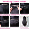Seamless Clip ins Extensions Human Hair Straight Brazilian Remy Real Natural Hair 8Pcs 120G/Set Clip on Human Hair Extensions